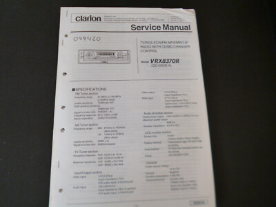 Original Service Manual Schaltplan Clarion VRX8370R