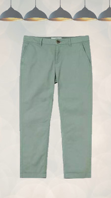 Ex Fat Face Damen Lulworth Baumwolle Chino Crop in Grün/Tee