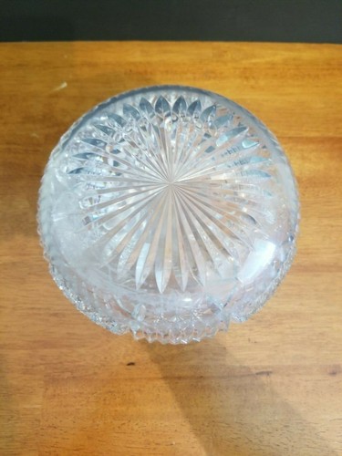 ANTIQUE LIBBEY AMERICAN BRILLIANT CUT GLASS CARAFE DECANTER BOTTLE 7 1/8" SIGNED - Picture 6 of 11