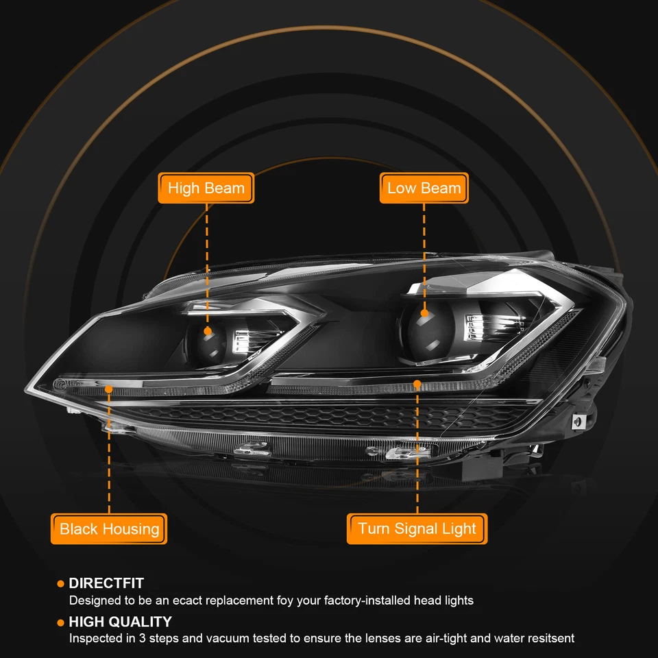 Conjunto de faros para Volkswagen Golf Alltrack SE 1,8 L 2017 delantero izquierdo+derecho Foto 2 de 4
