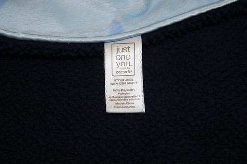 Carters Just One You Navy Blue Star Dog Gone Cute Baby Blanket Infant Boys Soft - Picture 4 of 7