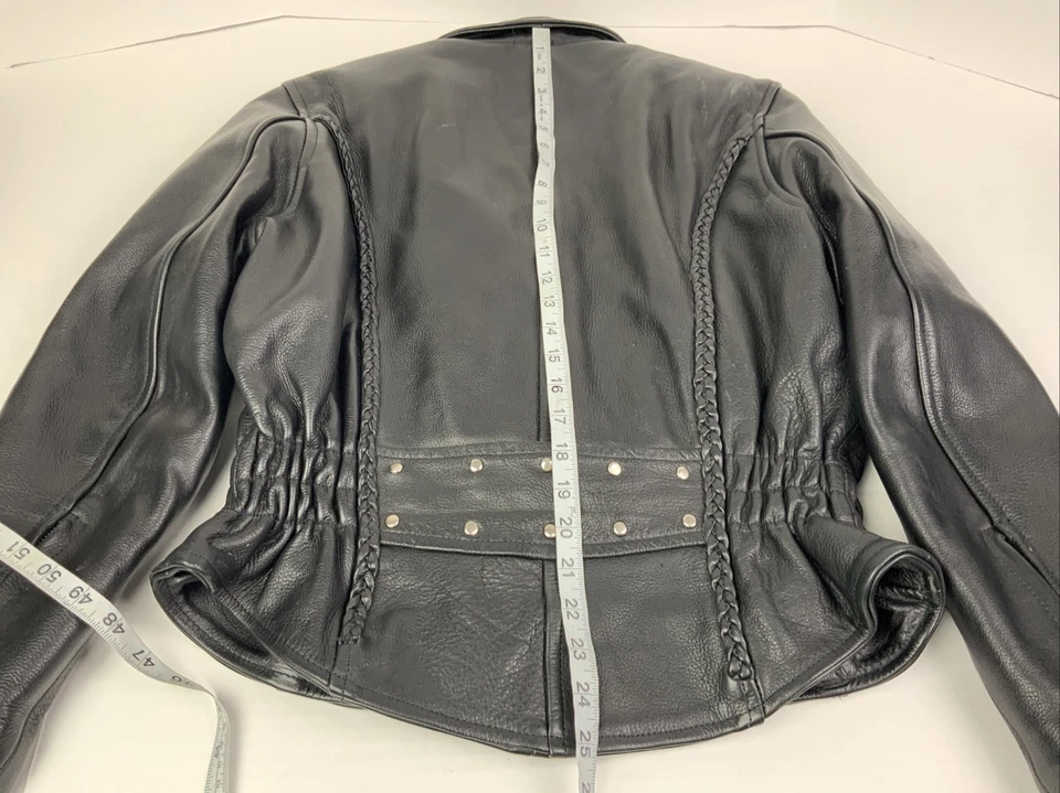 Hot Leathers женщин средний кожаная куртка черный мотоциклиста мотоцикла зажим талии - Изображение 2 из 4