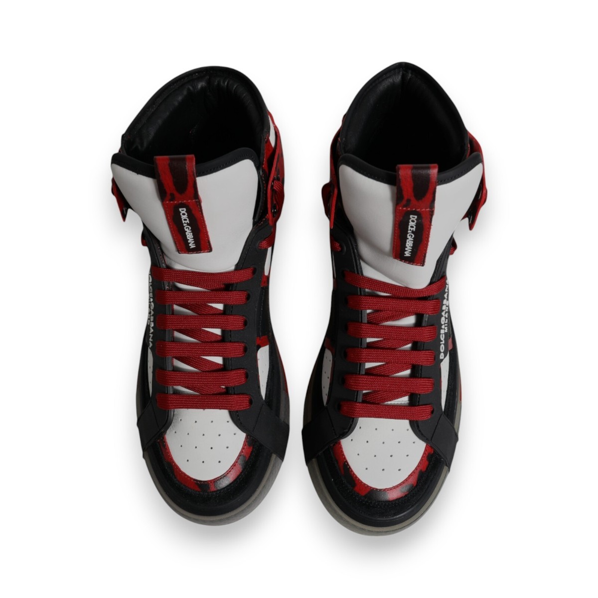 DOLCE & GABBANA Shoes Multicolor Leather High Top Sneakers