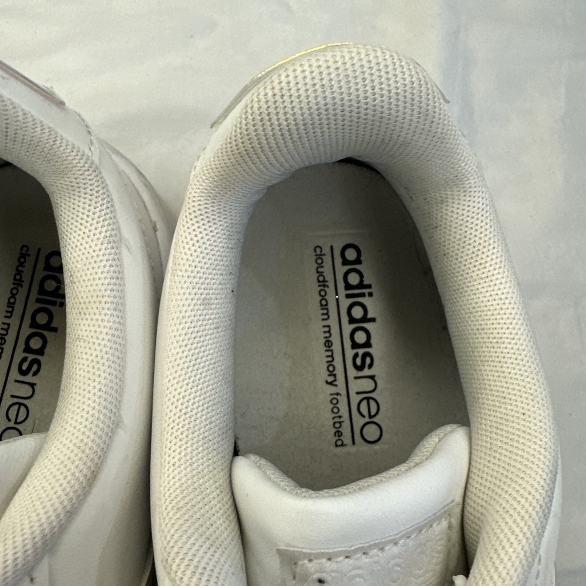 Adidas Neo Cloudfoam Memory Women White Holographic Sneakers Shoes Size 8.5 Adidas Neo Cloudfoam Memory Women White Holographic Sneakers Shoes Size 8.5