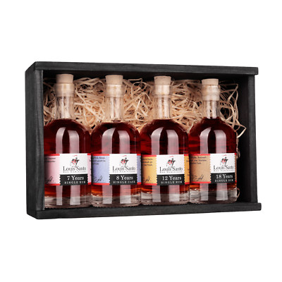 Tastingbox Louis Santo Premium Rum | für 5 Personen | 4x 100 ml Miniaturflaschen