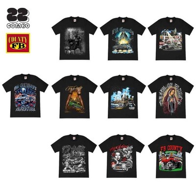 FB COUNTY MENS HEAVY HARD SHORT SLEEVE T SHIRTS HEAVYWEIGHT COTTON TEE SHIRT