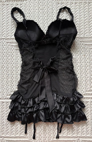 Victoria's Secret Sexy Little Things Women's Black Ruched Lingerie Garter Sz 36B