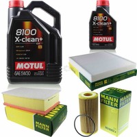 Mann Inspektionspaket 6L Motul 8100 X-Clean+ 5W-30 FüR VW Passat 2.0 TDI 1.6