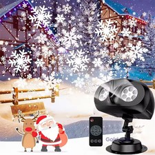 Christmas Snowflake Projector Lights Outdoor,Timer Setting Double Head Snowfall