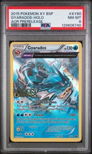 2015 POKEMON XY BLACK STAR PROMOS ANCIENT ORIGINS PRERELEASE GYARADOS-HOLO PSA 8
