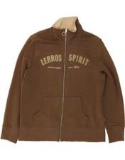 LERROS Womens Graphic Tracksuit Top Jacket IT 42 Medium Brown Cotton DA95