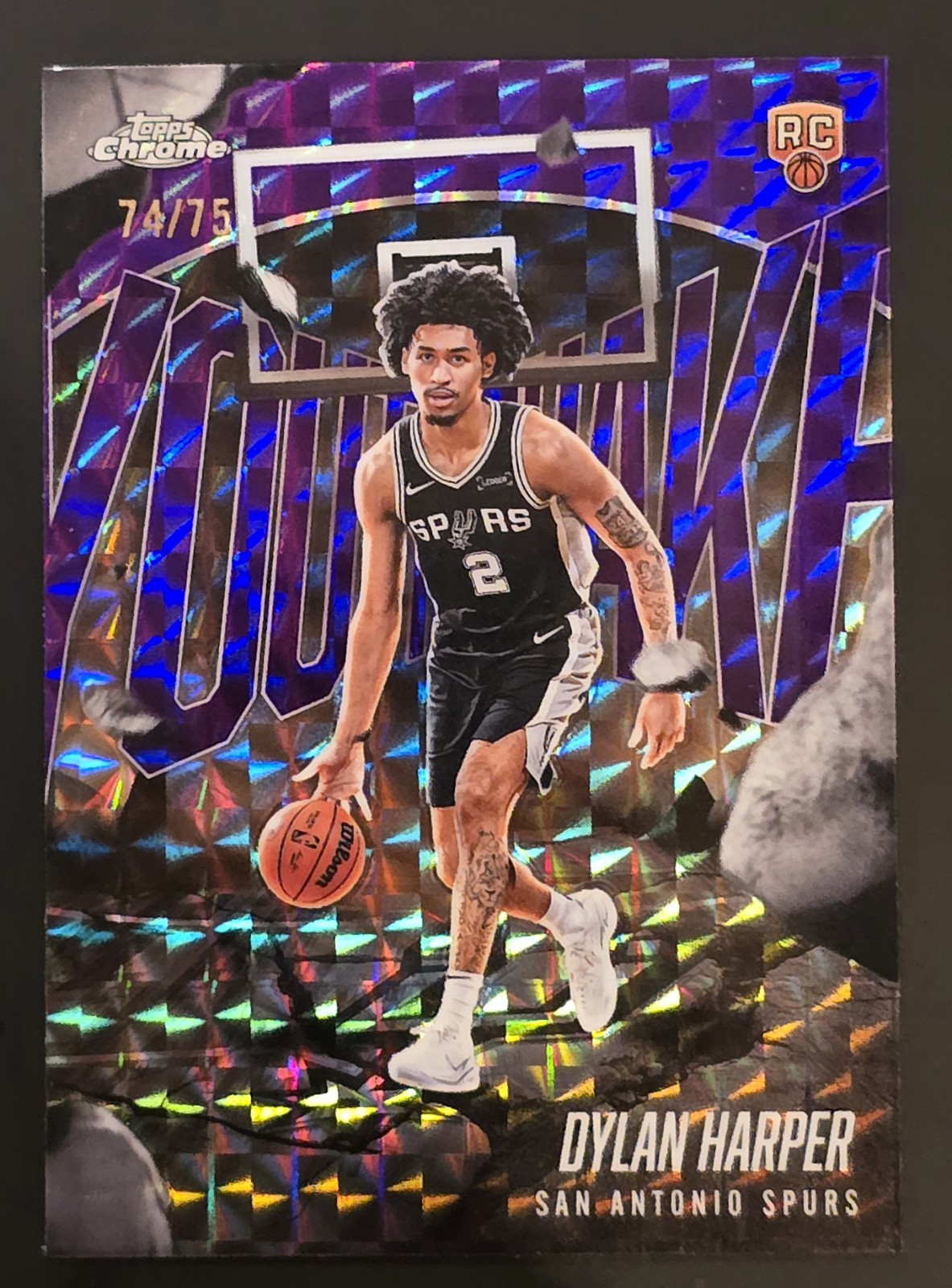 2025-26 Topps Chrome Youthquake Dylan Harper RC Purple Geometric Refractor /75