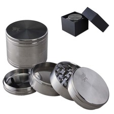 Black Leaf ROSTFREIER EDELSTAHL GRINDER 4tlg Ø 63mm Crusher Kräuter Mühle NEU !!