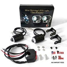 2Pcs LED Motorcycle Driving Light, Motorcycle LED Spotlight with Handlebar
