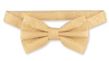 Vesuvio Napoli BOWTIE Gold Color Paisley Color Mens Bow Tie for Tuxedo or Suit