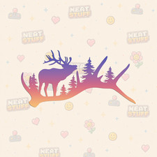Elk Antler Forest Vinyl Decal Wildlife Hunting Sticker Rustic Mountain
