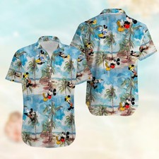 Disney Mickey Mouse 90s Beach Tropical Pattern Disneyland Aloha Hawaiian Shirt