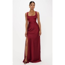 Show Me Your MuMu Lana Maxi Dress Cranberry Luxe Satin Size XL