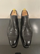 Santoni Men’s Fatte A Mano Black Dress Shoes UK 7 Fits Like US 9