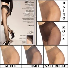 SiSi Style sheer silky women's classic tights with lace bikini panties 20 Den