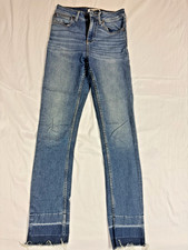 sandro womens jeans straight leg distressed hem medium wash size EU 36