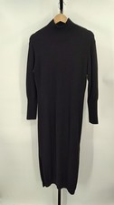Quince Women Mongolian Cashmere Turtleneck Midi Sweater Dress Black M