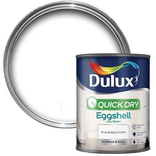 Dulux 750ml Quick Dry Eggshell Paint Pure Brilliant White Interior Wood Metal