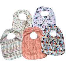 5 Handmade Baby Feeding Bibs with Snap Closure from Stampin' Up! Fabrics
