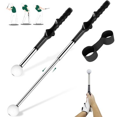 Retractable Golf Swing Trainer with Golf Swing Band-Telescopic Club Retractab...