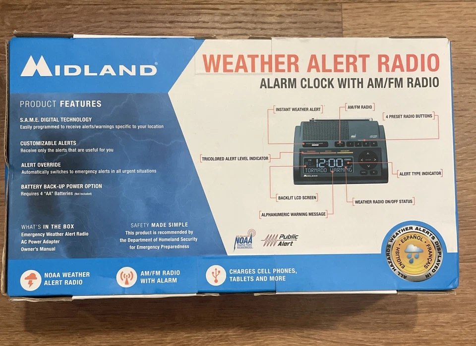 Midland WR400 NOAA Emergency Weather Alert Radio w/ AM FM Radio *NEW* - Image 2 of 4