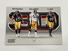 2021 Score Football 3D - T.J. Watt & Troy Polamalu - Pittsburgh Steelers