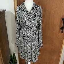 NWT Chico’s Shirt Dress Hearts Black White Size 4 (XXL 20/22) Valentine’s Day