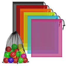 6PCS Multicolor Mesh Bag Drawstring, 14 x 17 Inch Net Bag with Lock, Multipur...