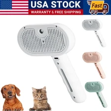 3 in 1 Pet Hair Steam Brush Rechargeable Grooming Spray Brush for Cats and Dogs
