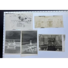 6 Vintage 1950s B&W Negatives - Dad, Son Tom Thumb Ride - Outdoors