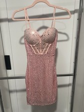 Windsor Metallic Pink Spaghetti Straps Dress Size Xs Bodycon Dress
