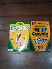 Vintage 1997 Crayola Colored Pencils 36ct  2004 Crayon Pad LOT Factory Sealed