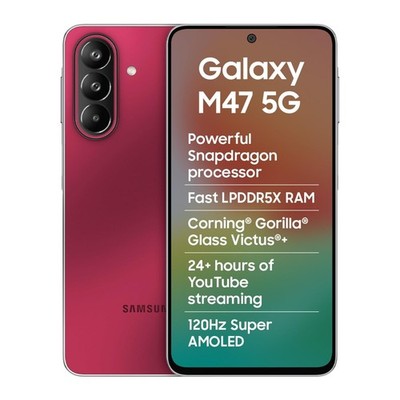 Samsung Galaxy M47 5G (Red, 6GB RAM, 128GB)Snapdragon 6 Gen 3 Global Version.