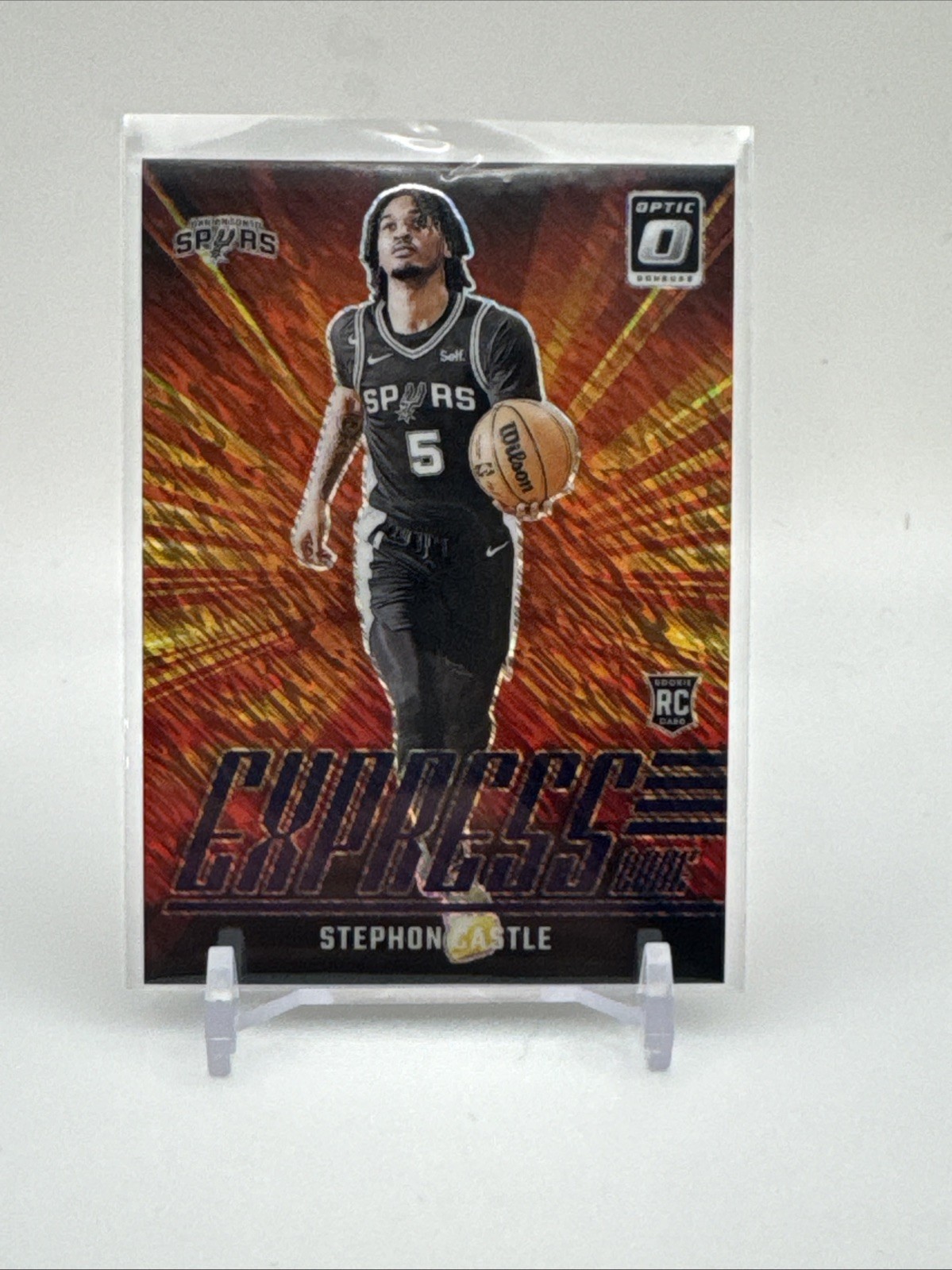 2024-25 Donruss Optic #1 Stephon Castle Rookie Express Lane Purple Shimmer SSP