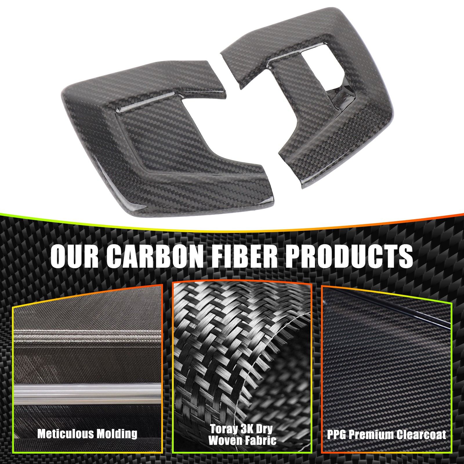 Real Carbon Fiber Rear Tail Door Switch Cover Trims For Lamborghini Urus 2018-21