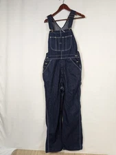 Vtg Sears Bib Overalls Mens 34x32 (32x31) Blue Denim Western 70s Farmer USA A138