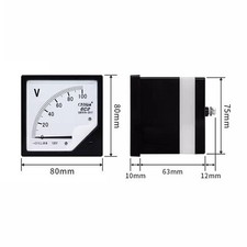 1 pièce Neuf 6C2-V DC Voltmètre Tension Pointeur Panneau Compteur 80*80mm DC 0-100V