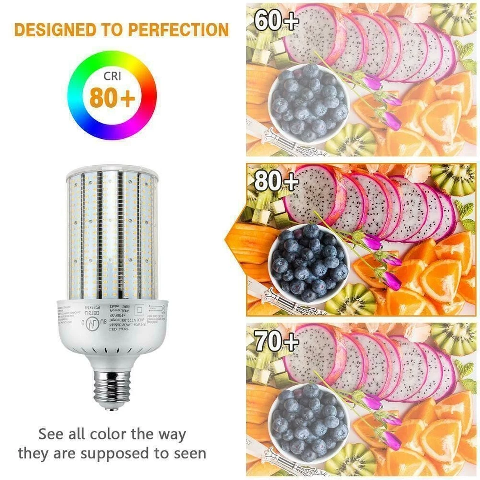 80W LED Corn Bulb Light E39 Mogul Base Parking Lot Warehouse Lighting AC277~480V - Image 4 of 4