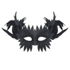 Women's Feathered Owl Leather Half-Face Mask Halloween Carnival Masquerade Mask