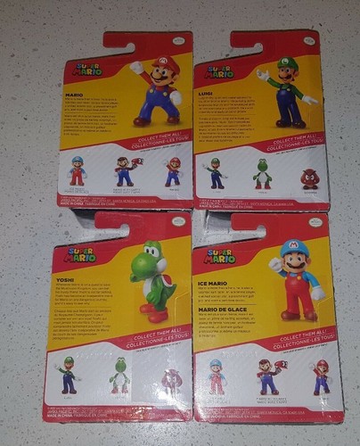 SET 4 NINTENDO SUPER MARIO BROS WORLD 3D LUIGI YOSHI MINI FIGURES JAKKS 2020 - 第 2/2 張圖片