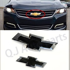 For 2014-2020 Chevrolet Impala Front Grille Rear Bowtie Emblems Black Fit Oem