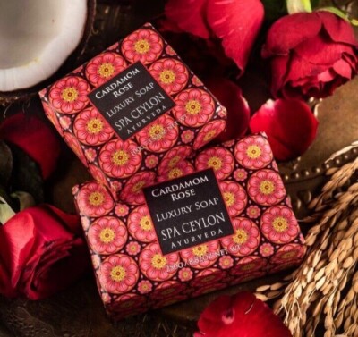 Spa Ceylon *Ayurveda Cardamom Rose  Luxury *Soap Cleanser Moisture All Skin 100g