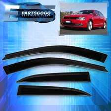 For 11-18 VW Jetta A6 MK6 4DR Tape On Wind Sun Rain Window Visor Guard Deflector