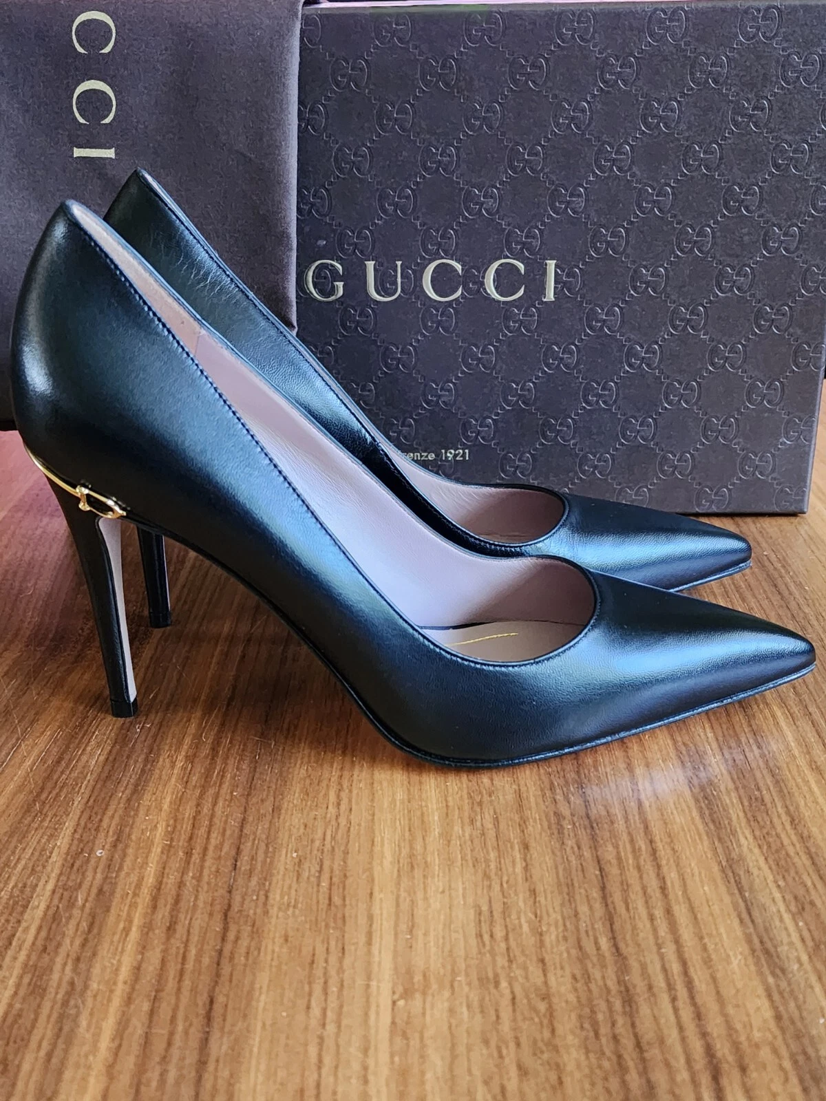 Escarpins femme Gucci cuir noir Horsebit stiletto 6 36 chaussures neuves dans leur boîte