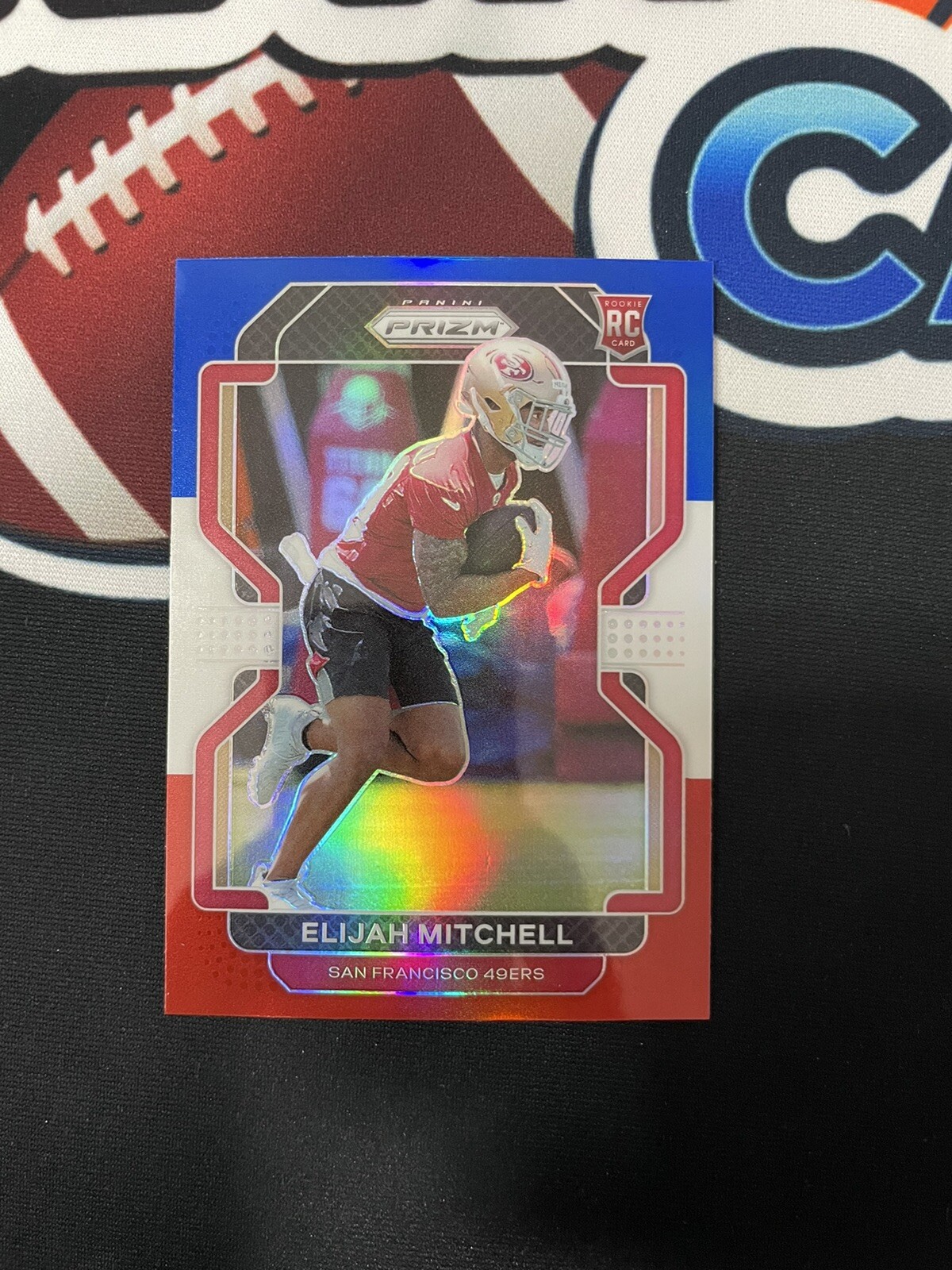 2021 Panini Prizm Elijah Mitchell Red White Blue Prizm Rookie RC 49ers #399
